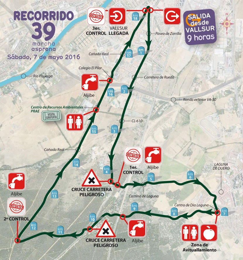mapa marcha asprona valladolid 2016